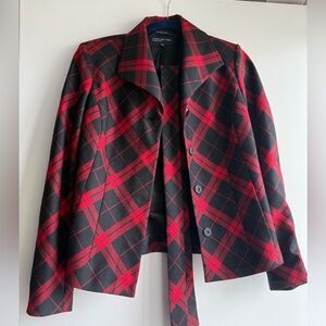 Plaid Women's Jacket - Red and Black